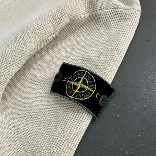 Image of 1984 Stone Island heavyweight ribbed 1/4 zip up sweatshirt, size large