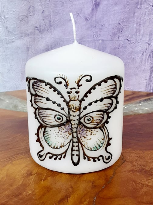 Image of 3x 3 Butterfly Henna Candle