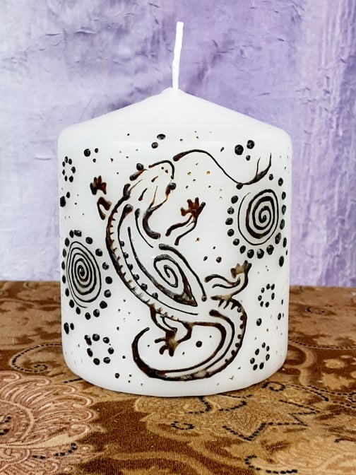 Image of 3 x 3 Lizard Henna Candle