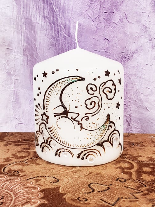 Image of 3 x 3 Moon Henna Candle