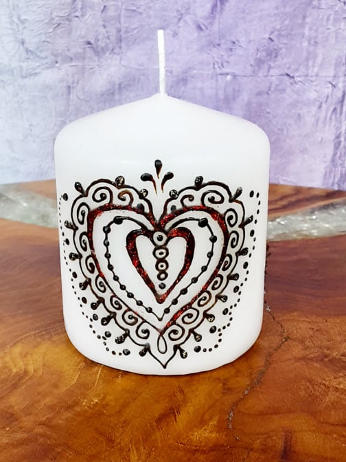 Image of 3 x 3 Heart Henna Candle