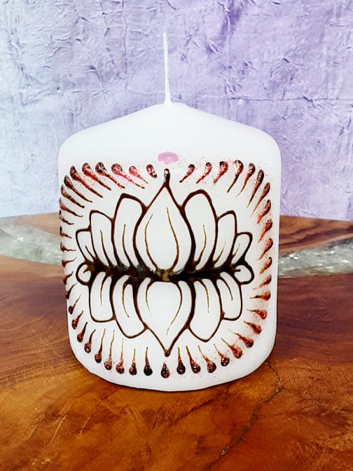 Image of 3 x 3 Lotus Henna Candle 