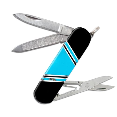 Image of Scissors Pocket Knife Gemstone Stone Inlay 