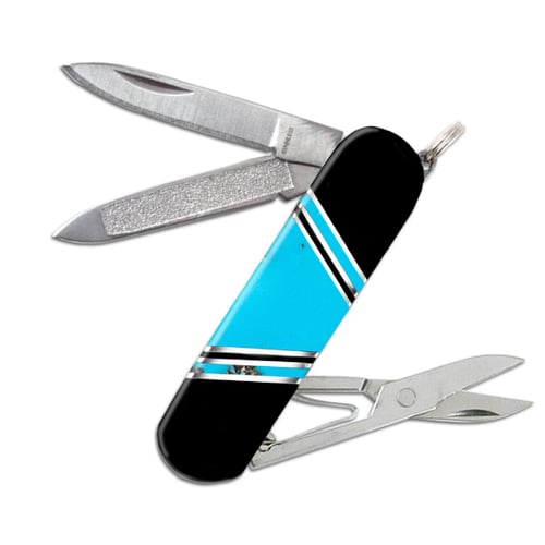 Image of Scissors Pocket Knife Gemstone Stone Inlay