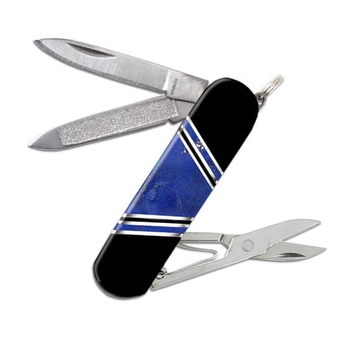 Image of Scissors Pocket Knife Gemstone Stone Inlay 