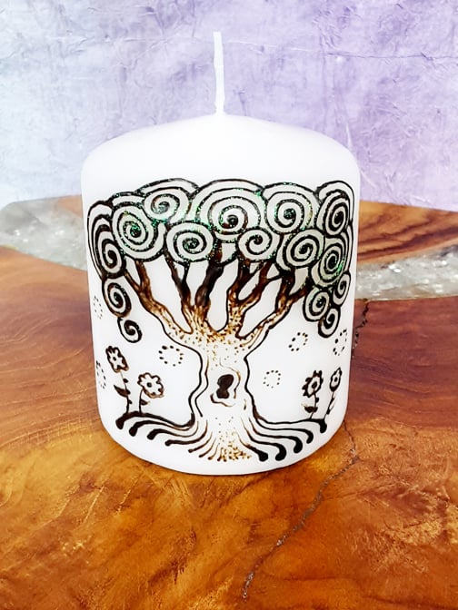 Image of 3 x 3 Tree of Life Henna Candle