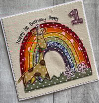 Rainbow giraffe card 