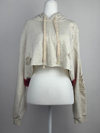 Image 4 of 100% COTTON FLEECE HOODIE - OATMEAL