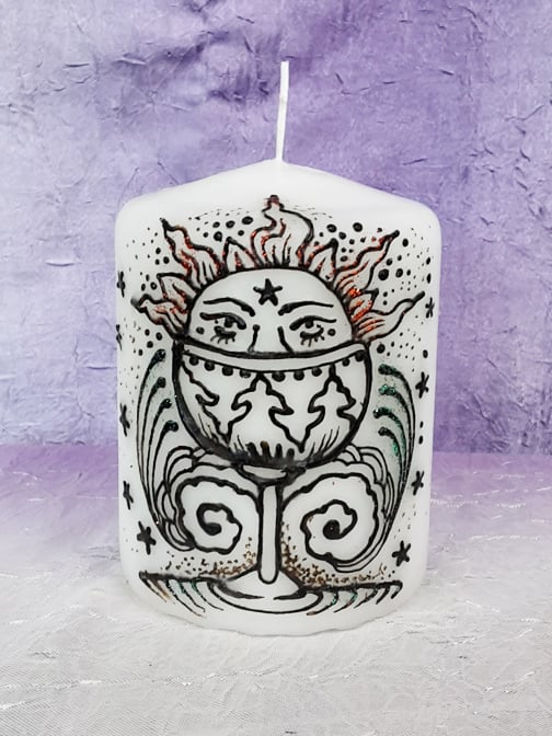 Image of 3 x 4 Ace of Cups Henna Candle