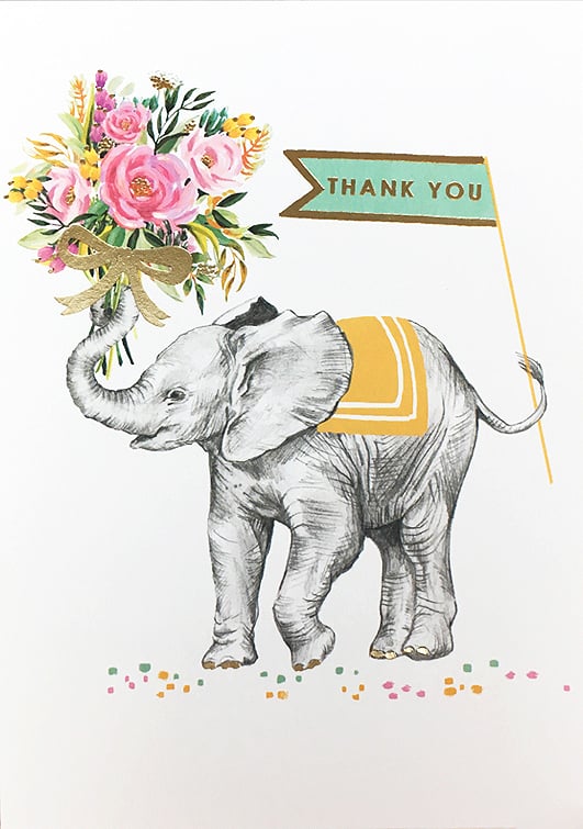 Image of Elephant Thank You Card