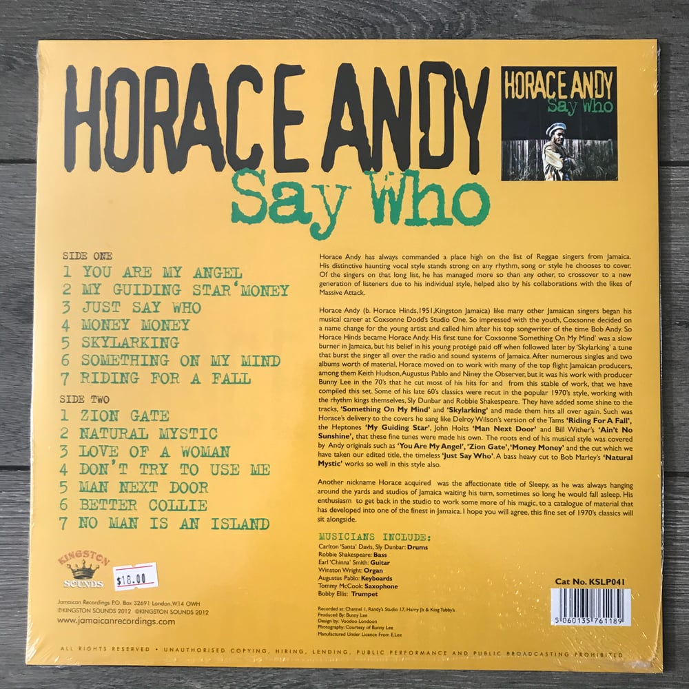 Image of Horace Andy - Say Who Vinyl LP