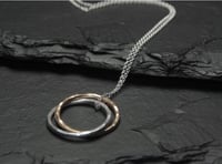 mixed metals circle necklace