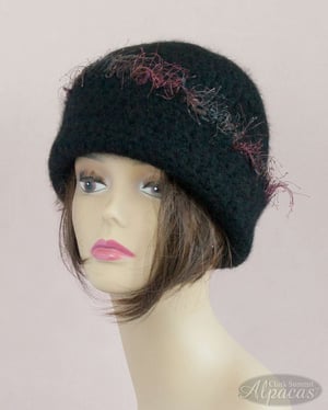 Alpaca Hats in Black - Wide Brim - Wool Blend - Crocheted and Semi Felted for Warmth and Comfort