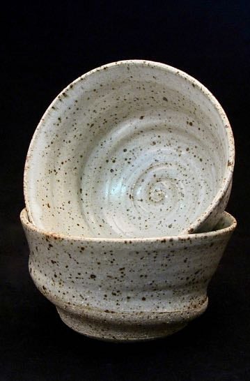 Stoney white speckle bowls