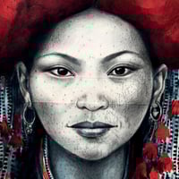 Image 3 of Canva Art Print - "Chez les Dzao rouges"