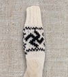 Grandma's Knitted Wool Socks - Swastika