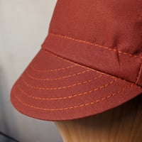 Image 3 of British Millerain Drywax Cotton Cycling Cap - Rust