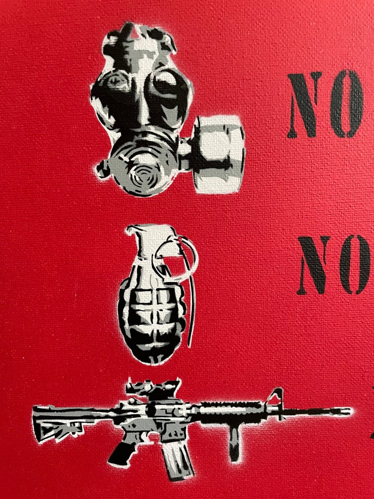 Image of Just Say No - framed stencil on canvas