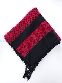 Image 2 of Neon red & Black Keffiyeh (Made in Jordan)