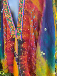Image 5 of Wanderlust maxi dress Sari tie dye Red n Orange upto 18 uk