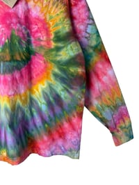 Image 5 of L Unisex Adult Soft Long Sleeve Tee in Euphoria Spiral Ice Dye