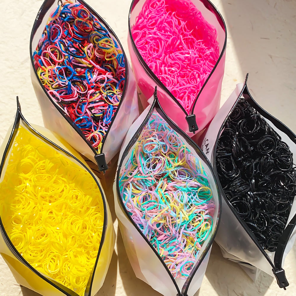 Image of 500/1000/2000pcs Girls Colourful Disposable Rubber Band Hair Ties Headband Children Ponytail Holder 
