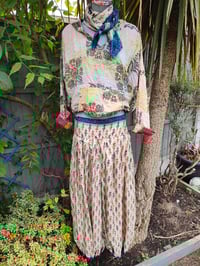 Image 4 of Milan Hareem/ Bloomer/ Balloon  trousers with matching head scarf -cream blue upto 14 uk