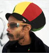 Jah Roots Stretch Hats With Beak (Ital-Black Snake Skin, Yellow, Red, & Green)