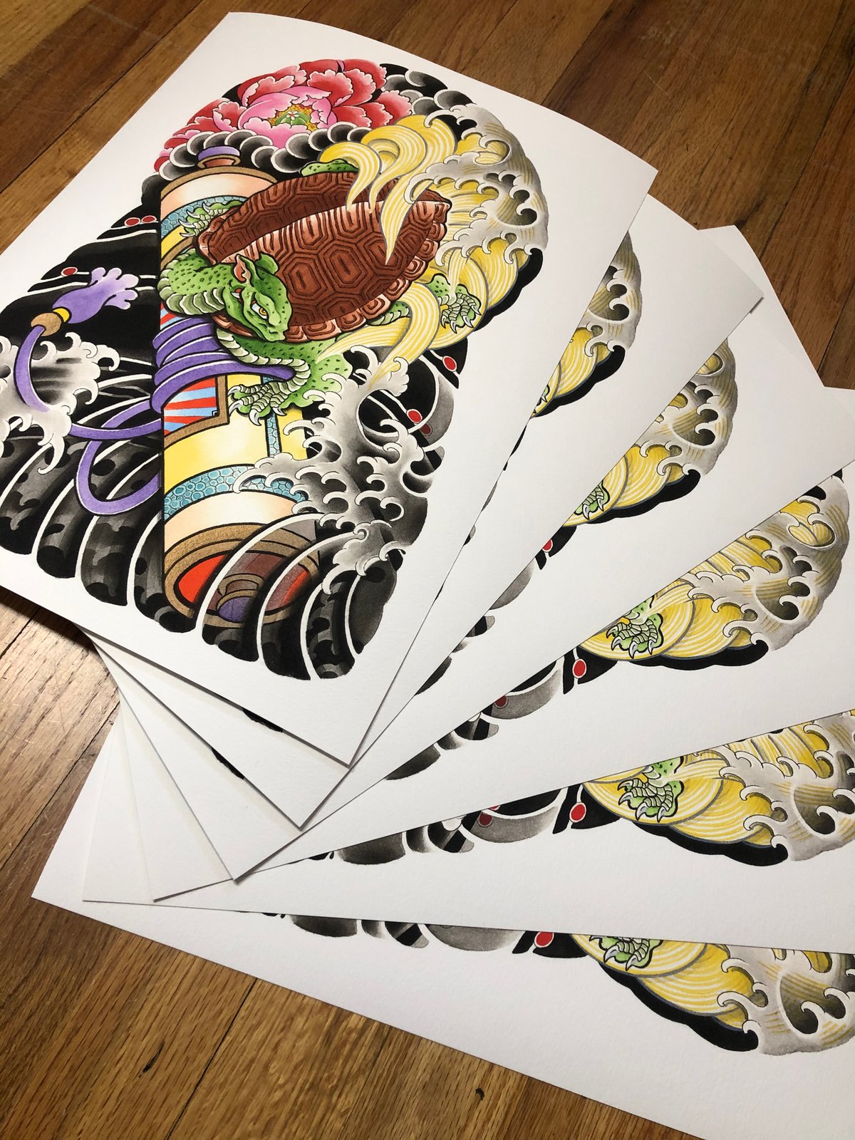 12x16 Turtle Half Sleeve Print 