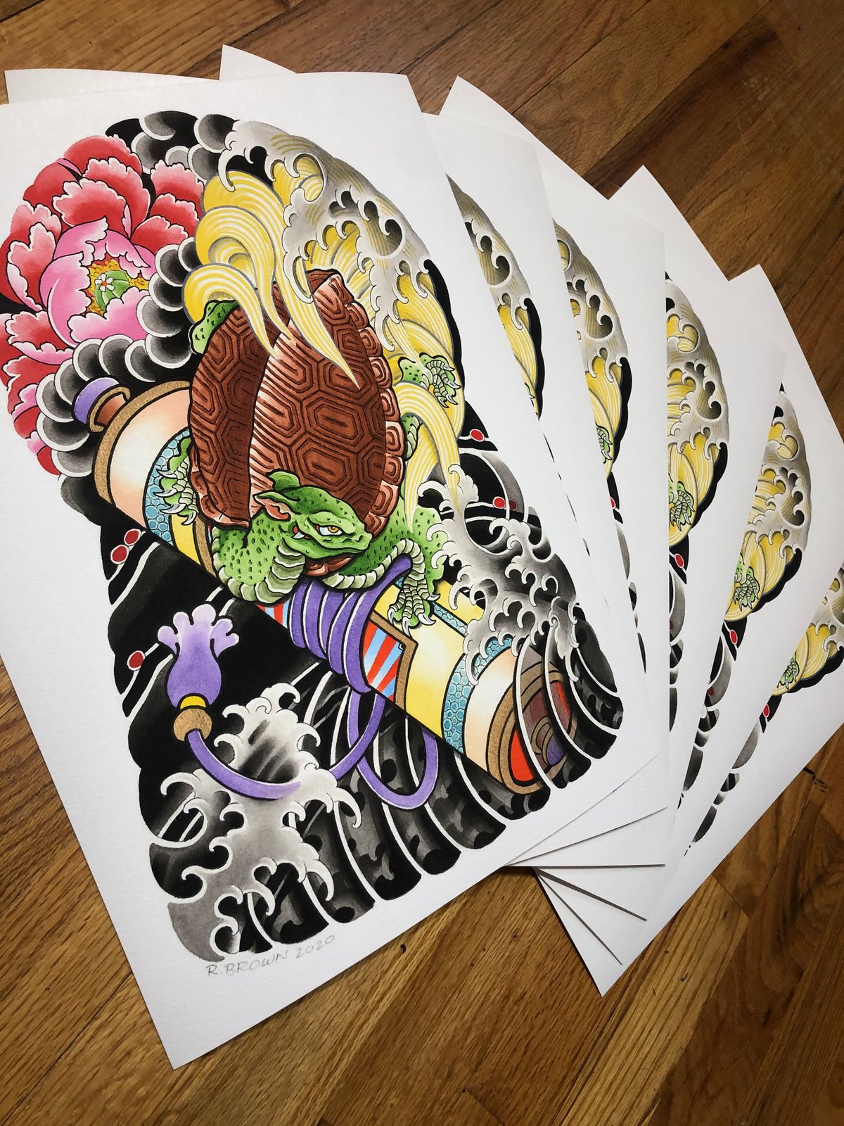 12x16 Turtle Half Sleeve Print 