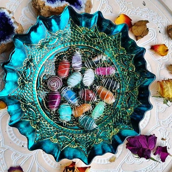 Image of Spiral cage tumblestone necklace 
