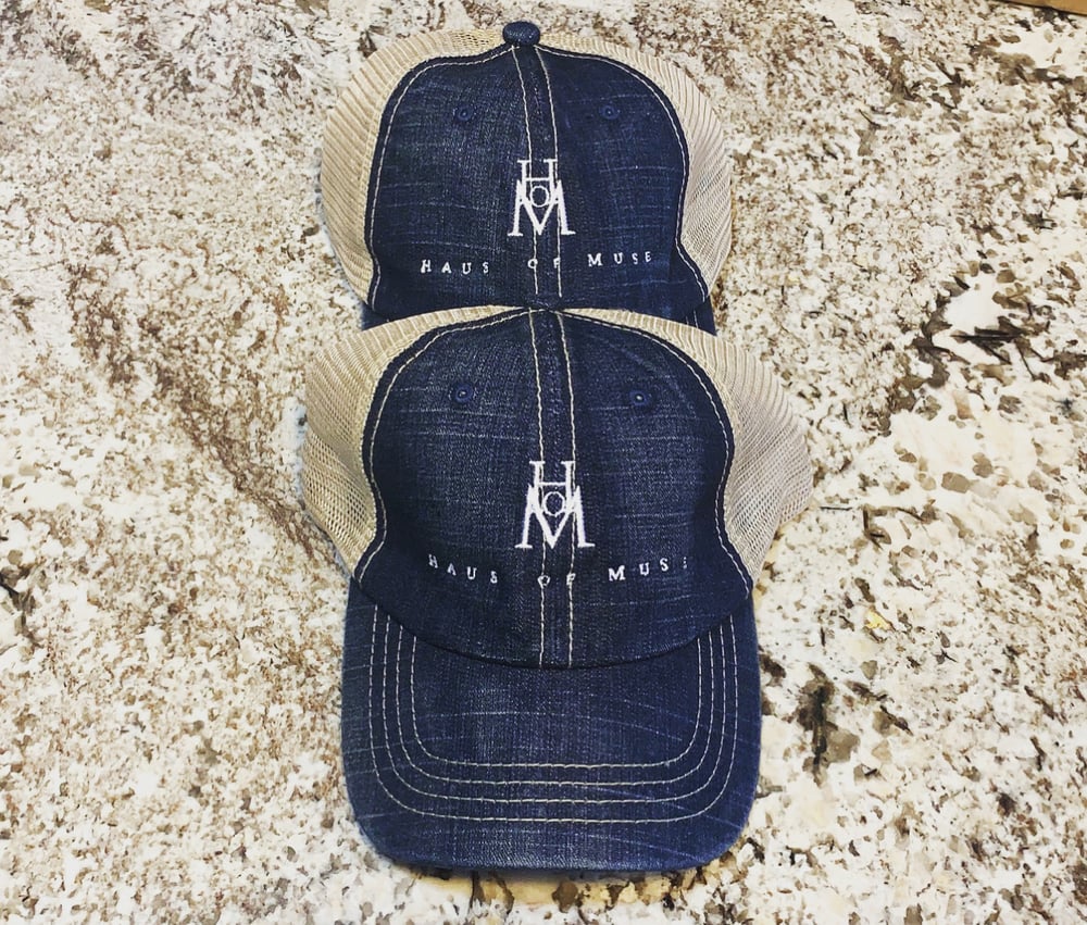 Image of Mesh x Denim Logo Trucker Cap 