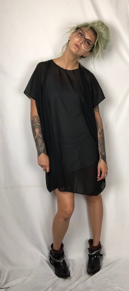 Image of Chiffon knee height sheer top 