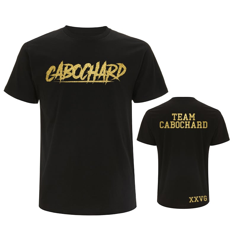 Image of TEE-SHIRT NOIR LOGO OR - TEAM CABOCHARD GOLD