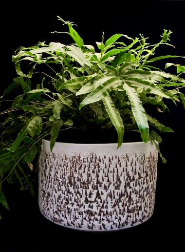 Slip etched planter