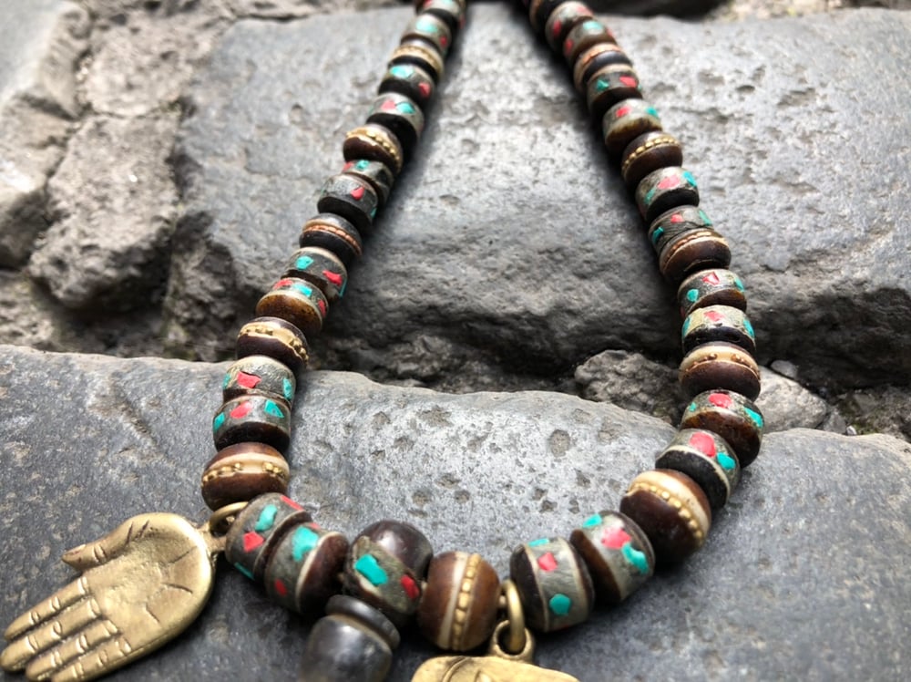 Image of HANDMADE BEAD/ICON NECKLACE