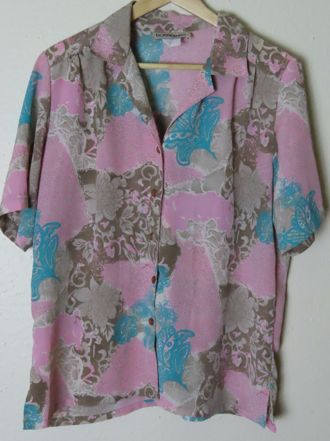 Floral Printed button blouse (L)