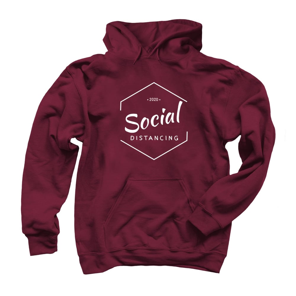 Image of Maroon Social Distancing Hoodie 