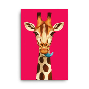 Giraffe Lick - Canvas 