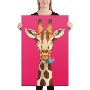 Giraffe Lick - Canvas 