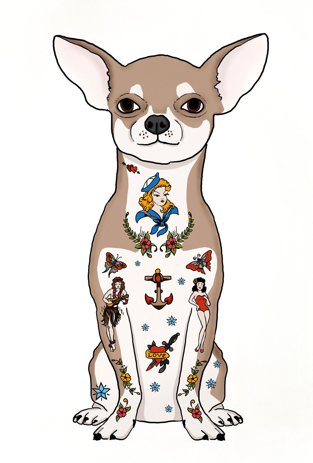 Image of Tattoo Chihuahua Card