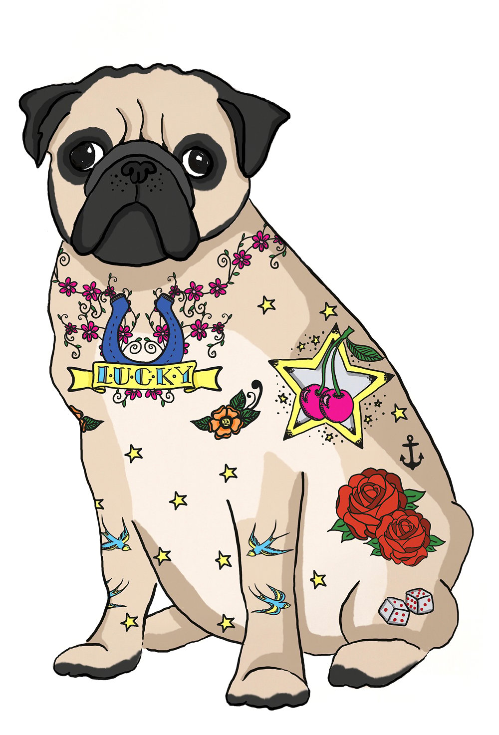 Image of Tattoo Pug Card