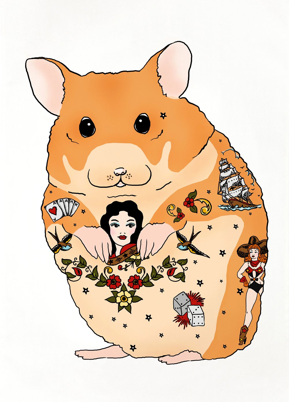 Image of Tattoo Hamster Card