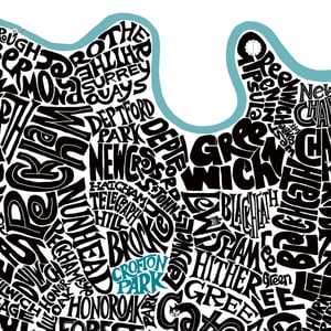 Image of South London – Landscape Typographic Map