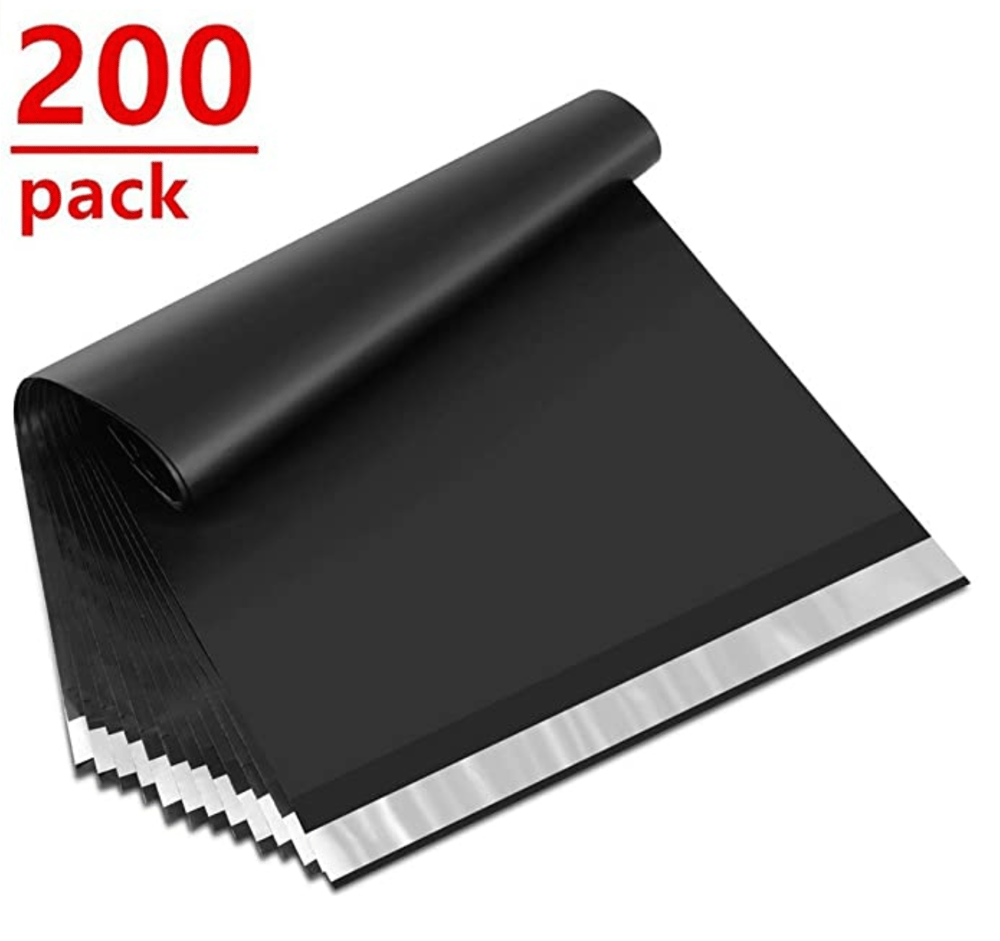 Image of 200pcs 10" x 13" Black Poly Mailers