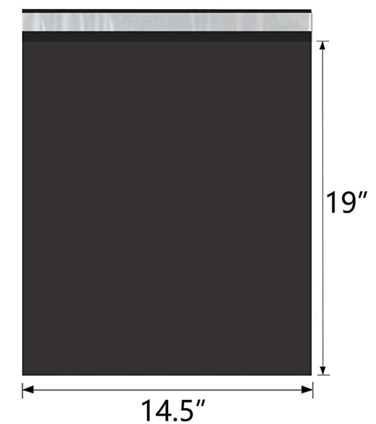 Image of 14.5" x 19" Black Polymailers (Hoodie size)