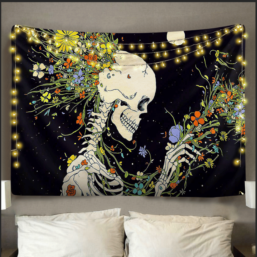 Image of Floral Skeleton Tapestry