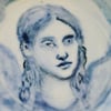 Angel Portrait Drawing Porcelain Bowl