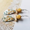 Yellow Bell Flower Pottery Shard Earrings