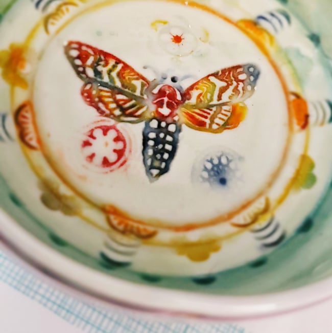Porcelain Sphinx Moth Dish